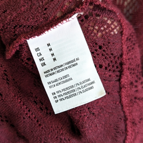 American Eagle Lace Swing Maroon Tank Top - Picture 6 of 7